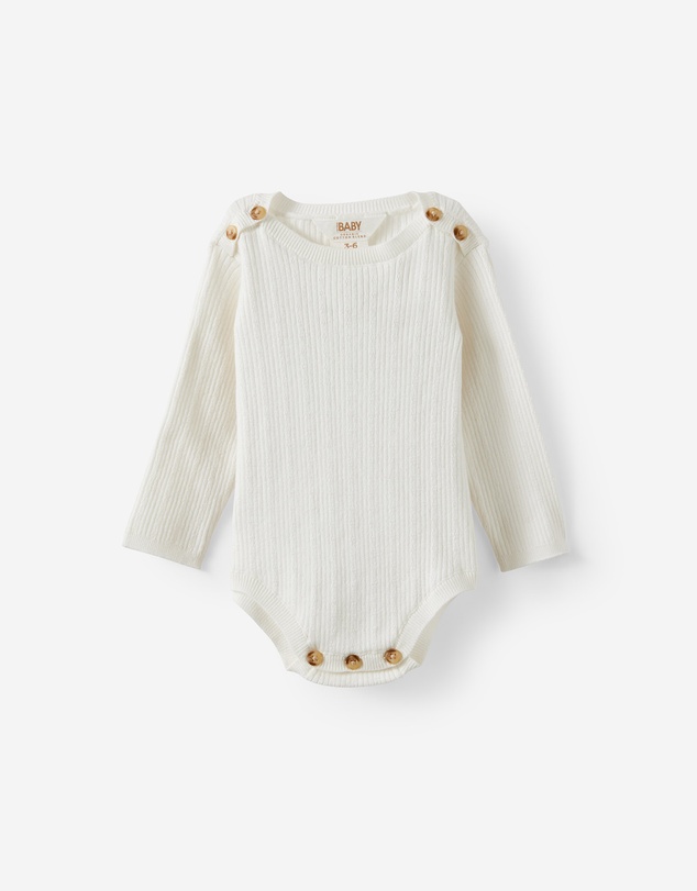 Cotton On Kids - Organic Blend Knit Long Sleeve Bubbysuit