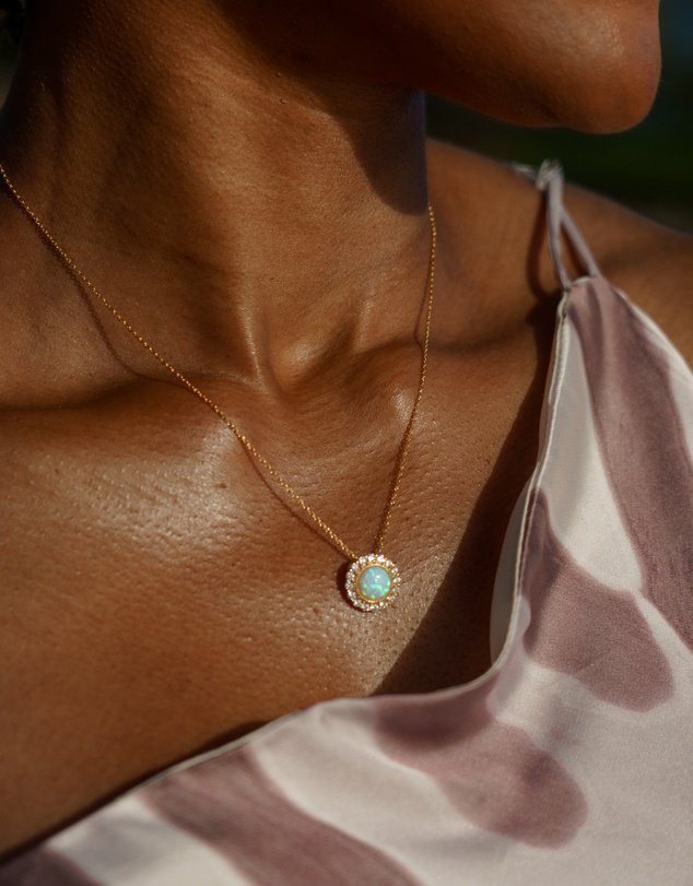Georgini - Georgini Opal Glow Marrinawi White Created Opal Gold Pendant