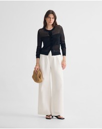 Oxford - Celina Sheer Panel Cardigan
