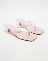 Atmos&Here - Oceane Satin Kitten Heel Sandals