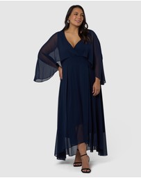 Pink Dusk by Curve Project - Electric Chemistry Cape Maxi Dress