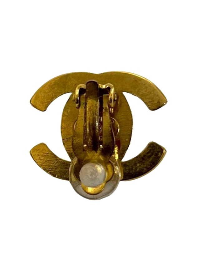 Pre-Loved by Azura Reborn - Pre-Loved CC Gold Plated Turn Lock Clip on Earrings