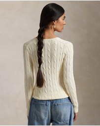 Polo Ralph Lauren - Cable-Knit Cotton V-Neck Sweater