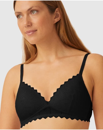 Naturana - Wirefree Triangle Cup Padded Lace Bra