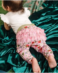 Fleur Harris - 'Hearts Floral' Fabulous Frill Legging in Pink