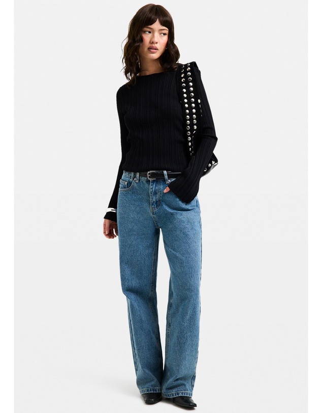 Subtitled - Holland Boat Neck Long Sleeve Knit Top