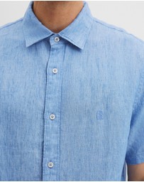 Country Road - Regular Fit Organically Grown Delave Linen Short Sleeve Shirt