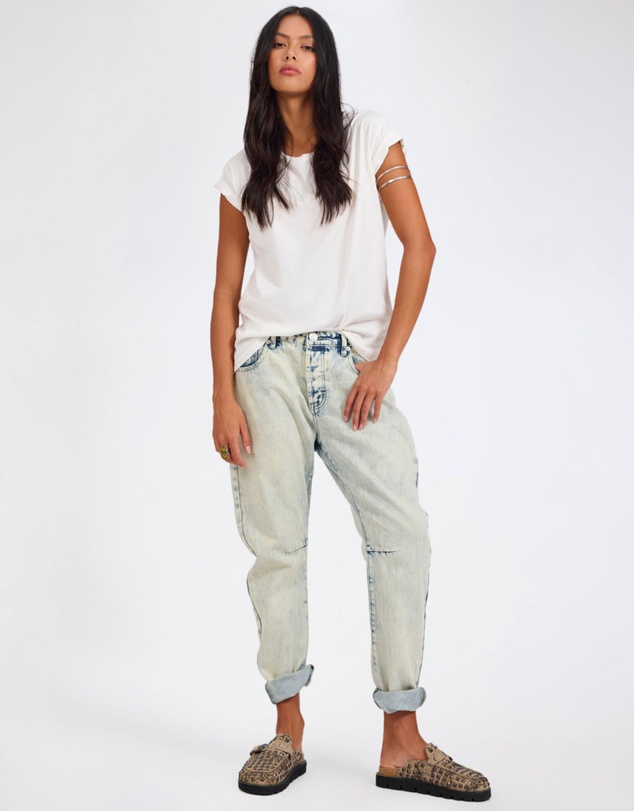ONE TEASPOON - Saints Low Waist Boyfriend Denim Jeans - Ambrosia Blue