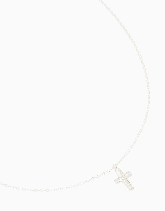 Lovisa - Sterling Silver Cubic Zirconia Cross Pendant Necklace