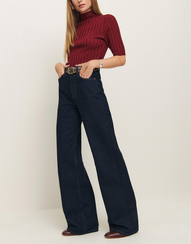 Reformation - Cary High Rise Slouchy Wide Leg Jeans