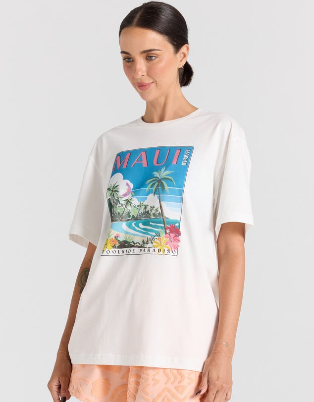 Poolside Paradiso - Maui tee- Vanilla