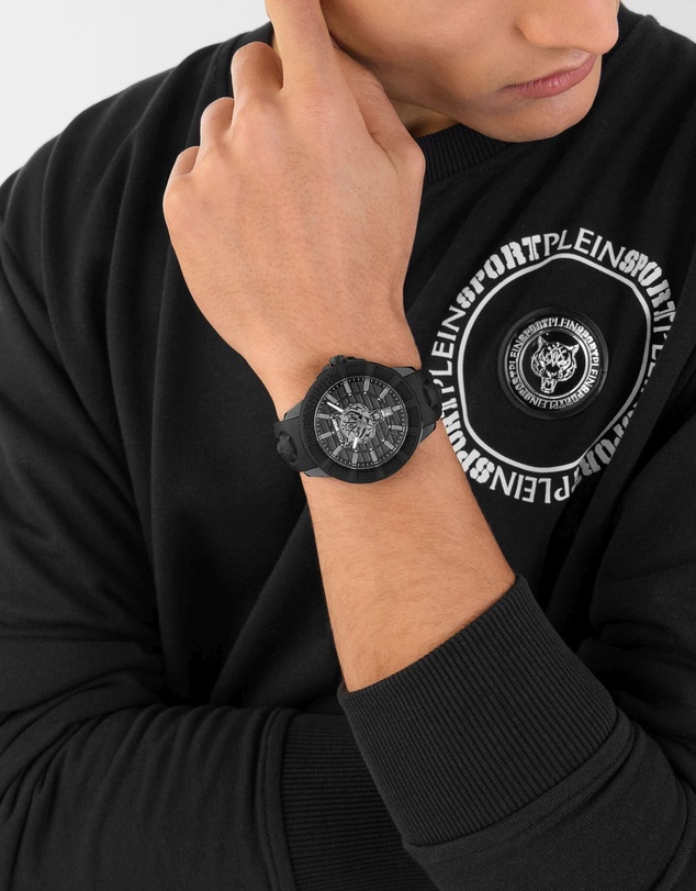 Plein Sport - PLEIN CITY RUSH 45mm Black dial and Black Silicone Strap