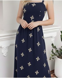 Esther & Co - Atasha Dress - Navy Print