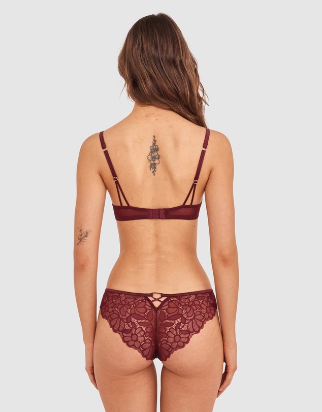 Bras N Things - Daisy Brazilian Knicker - Berry