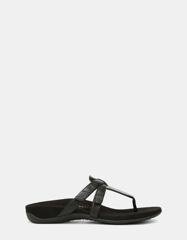 Vionic - Karley Toe Post Sandal - Black Wavy