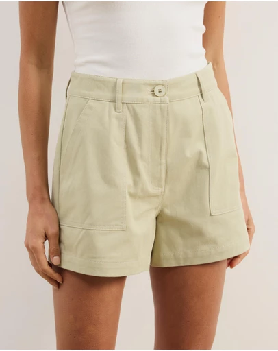 Atmos&Here - Cara Contrast Stitch Twill Shorts
