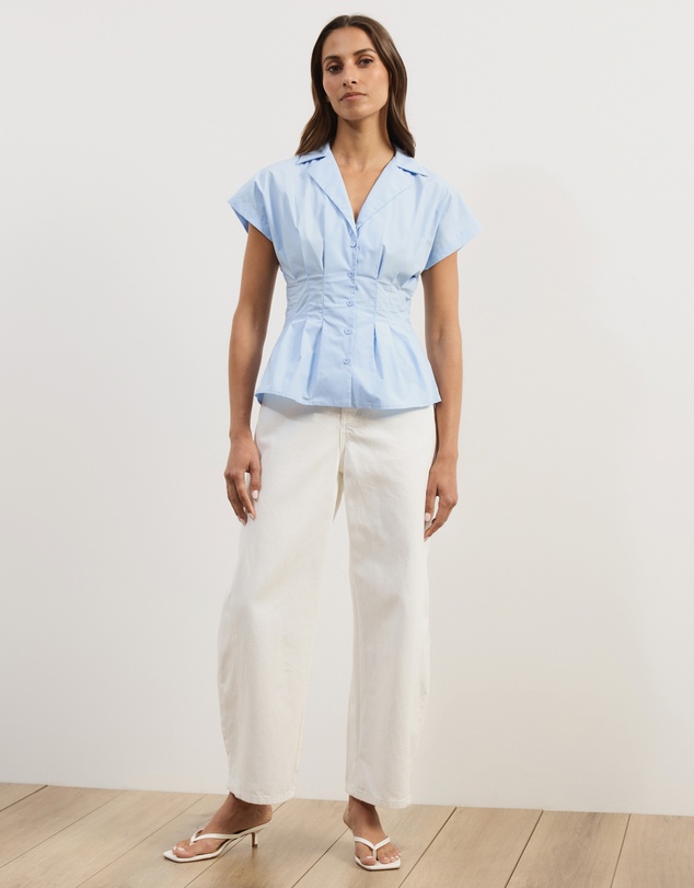 Atmos&Here - Marcy Pin Tuck Short Sleeve Shirt