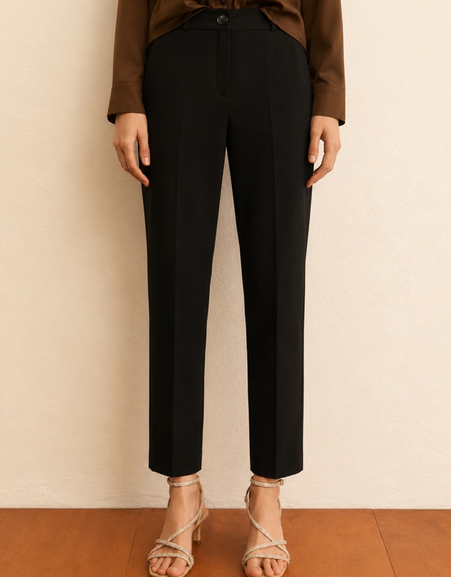 Emme | Max Mara Group - Black Stretch Cotton Blend Trousers