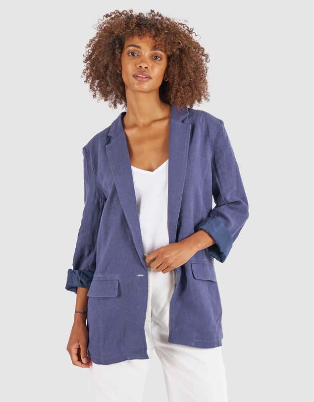 CAMIXA - Jackie Oversized Linen Blazer Jacket