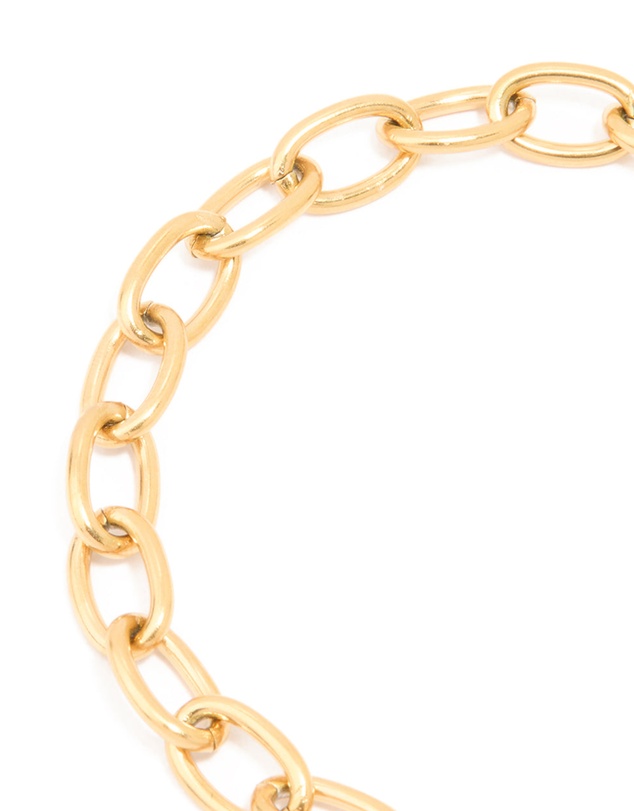 Lovisa - Waterproof Gold Plated Stainless Steel Dainty Clasp Chain Bracelet