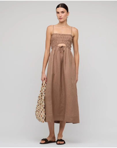 Staple the Label - Alchemy Shirred Midi Dress