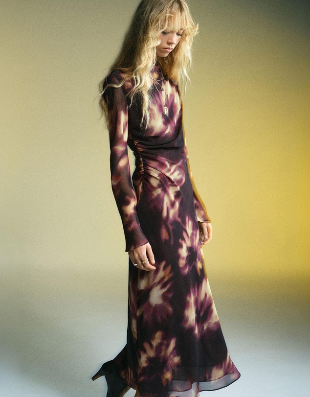 M.N.G - Tie-Dye Ruched Dress