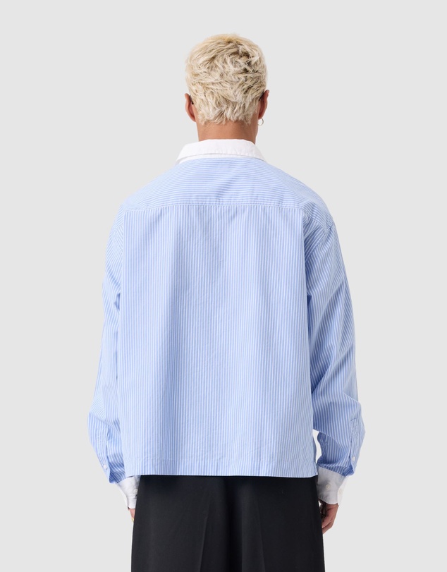 Zanerobe - Bankers Box Crop LS Shirt Blue Stripe