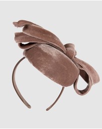 Max Alexander - Velvet Taupe Winter Pillbox Fascinator