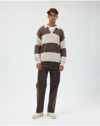 AERE - Organic Cotton Stripe Knit Rugby Polo