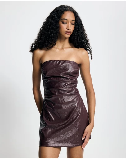 Lover - Fleur Patent Leather Look Mini Dress