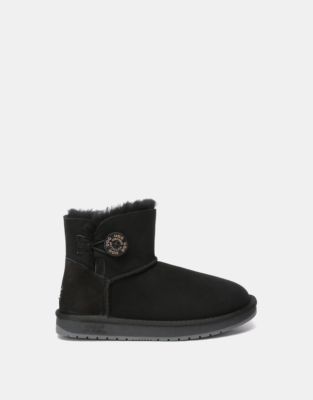 EVERAU - Australian Shepherd Ugg Mini Button Sheepskin Upper UGG Boots