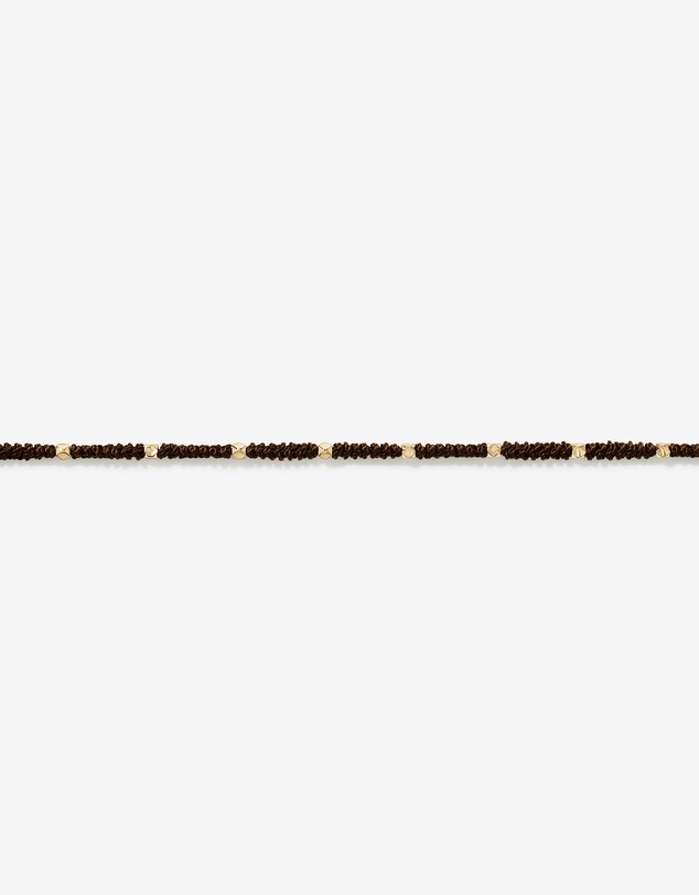 Michael Hill - Brown Cord Bead Bracelet in 10kt Yellow Gold
