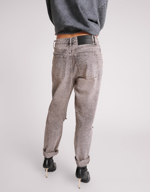ONE TEASPOON - Saints Low Waist Boyfriend Denim Jeans - Dusty Smoke