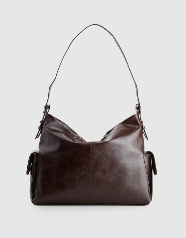 Evity - Narda Leather Pocket Hobo Bag