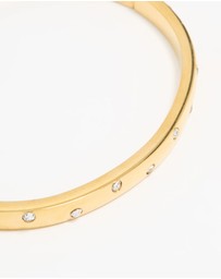 Lovisa - Waterproof Gold Plated Stainless Steel Diamante Smooth Hinged Bracelet