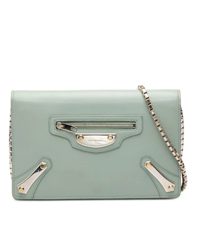 Pre-Loved by Azura Reborn - Pre-Loved Leather Metal Plate City Wallet on Chain