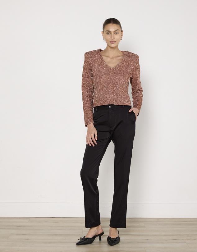 Cirkular - Pre-Loved - Scanlan Theodore Metallic Rose Gold Top