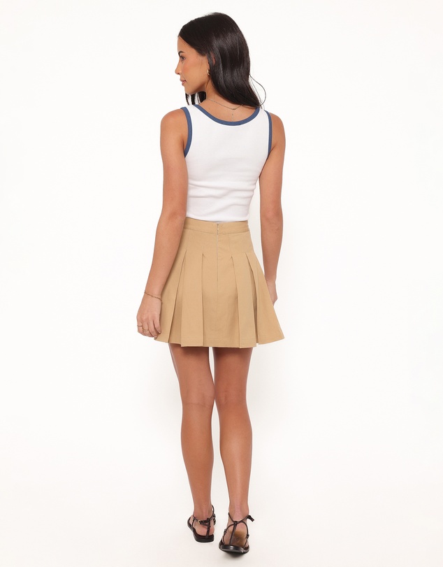 Petal & Pup - Willow Pleated Mini Skirt - Taupe