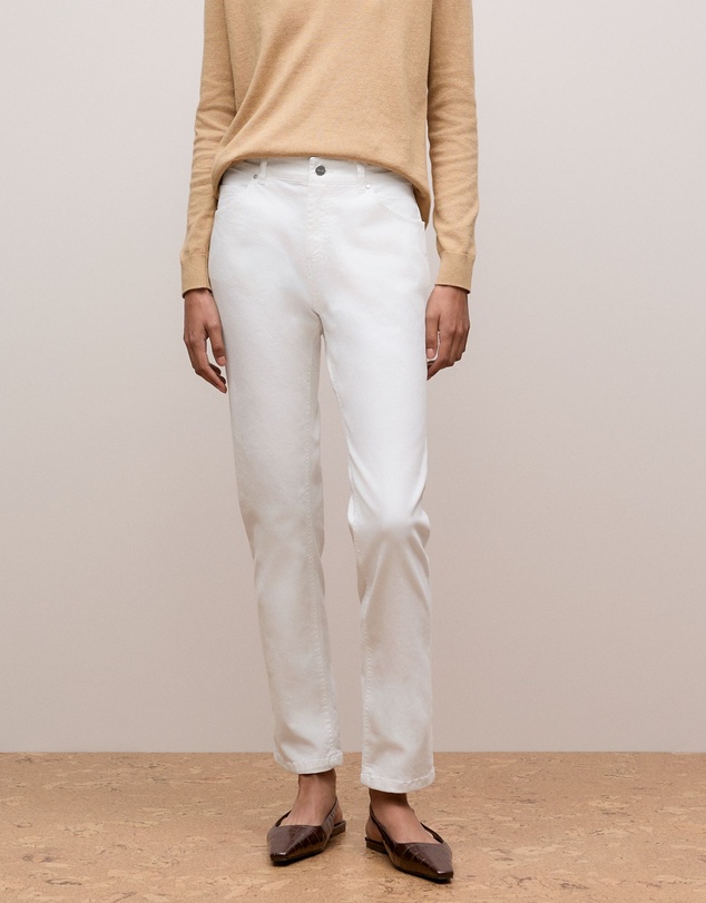Trenery - Cotton Blend Boyfriend Jean in White