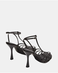 Steve Madden - Tildah Black Leather Heels