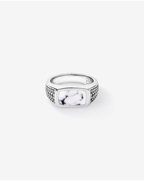 Michael Hill - Howlite Signet Ring in Sterling Silver