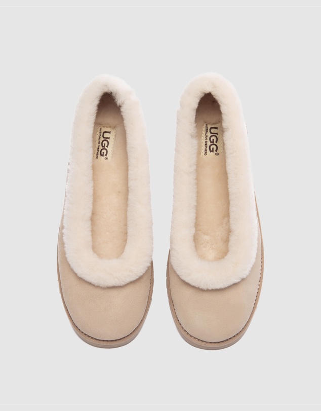 EVERAU - Australian Shepherd Ugg Milea Cow Suede Upper Loafer Oxfords Flats