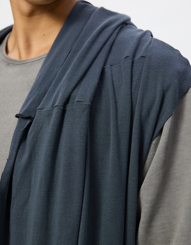Surrounded By Ghosts - The Natrolite Hooded Rib Knit Sleeveless Cardigan