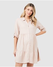 Ripe Maternity - Adel Linen Button Through Dress