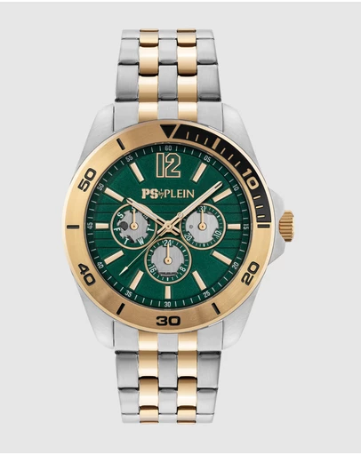 Plein Sport - Plein Sport Nitro Xtreme 43mm Green Dial Two-Tone Stainless Steel Strap Watch
