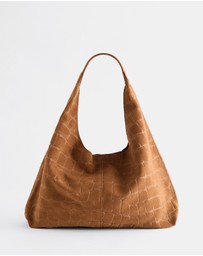 & Other Stories - Small Suede Croco Tote Bag