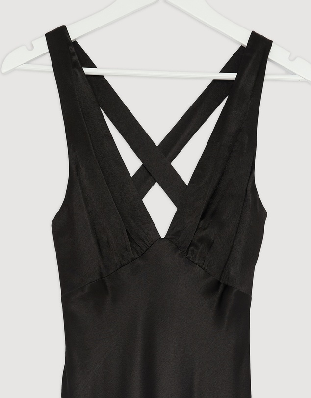 Revibe - Repaired Shona Joy La Lune Plunged Cross Back Maxi Dress - AU 6