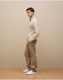 Trenery - Tailored Fit Puppytooth Check Shirt in Sand