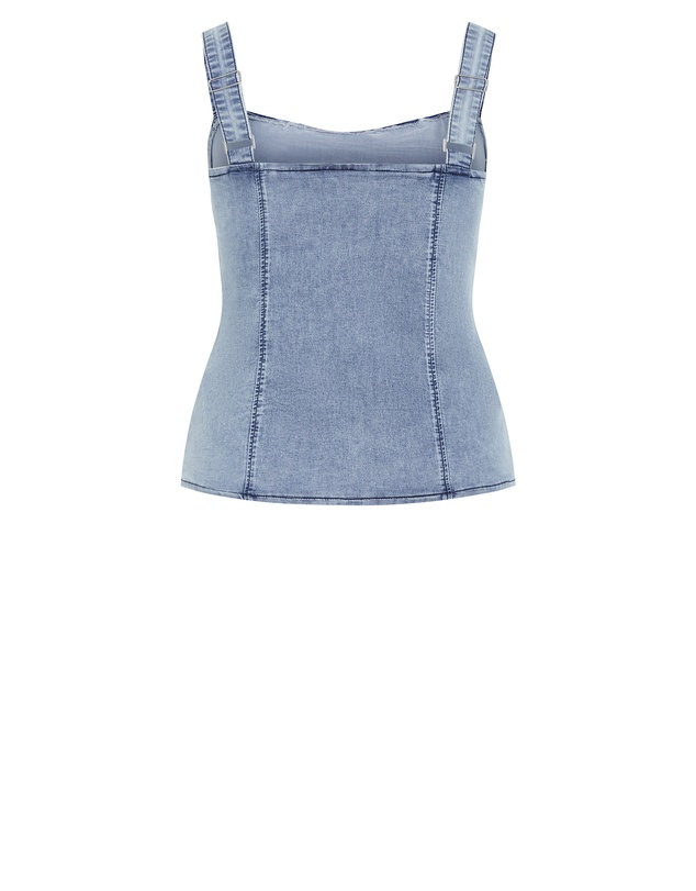 City Chic - Plus size Abbie Denim Top - light wash
