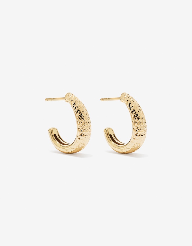 Michael Hill - Textured Hoop Earrings in 18Kt Vermeil